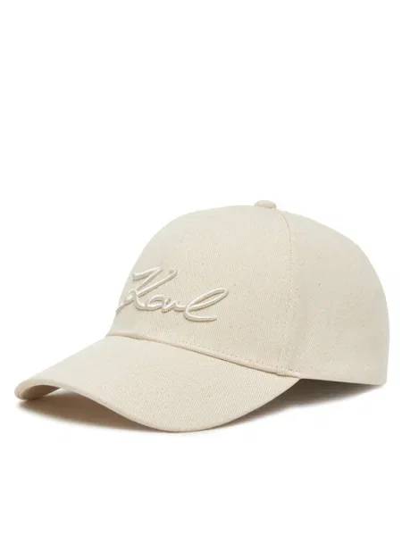 Шапка с козирка Karl Lagerfeld K/SIGNATURE с изчистен дизайн бяло