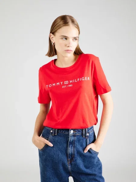 TOMMY HILFIGER Tričko červená biela