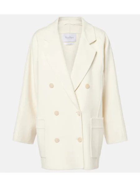 Volnena dvoredni jakna Max Mara bela