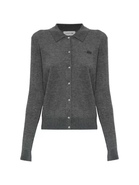 Gulerat tricou polo Lacoste cu autograf gri