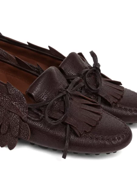 Loafers Alberta Ferretti με φτερά καφέ