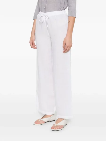 Pantaloni 120% Lino cu cordon alb