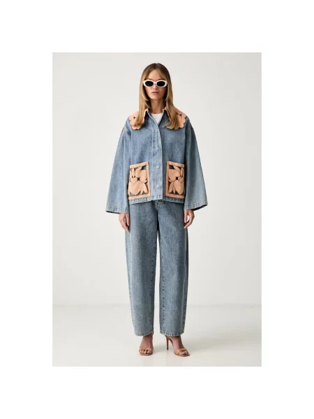 Farm Rio jeansy relaxed fit niebieskie