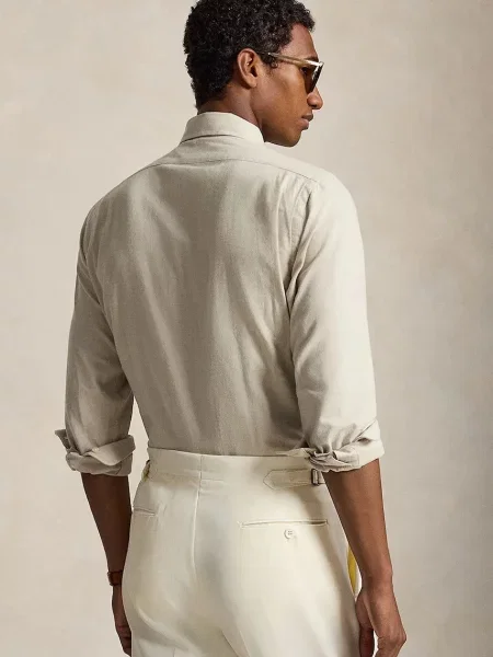 Polo Ralph Lauren srajca z bombažem bež