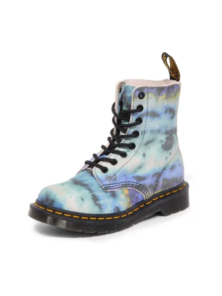 Tie dye botki Dr. Martens skórzane wiązane