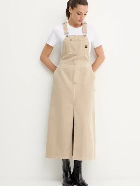 Джинсова сукня G-Star 0 maxi пряма бежевий