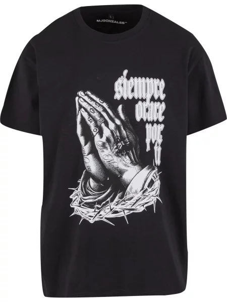 MJ Gonzales Tričko Pray for you černá bílá