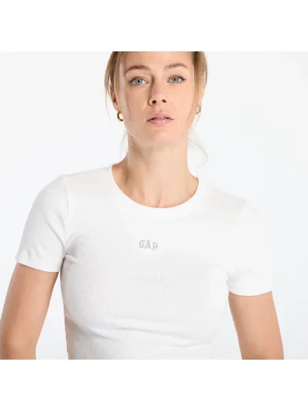 Тениска Gap изрязани бяло