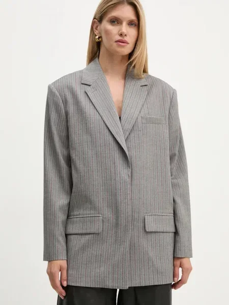 Remain sacou Herringbone Blazer oversize modelator gri