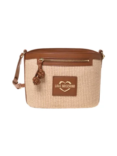 Torba Love Moschino płócienna beżowa