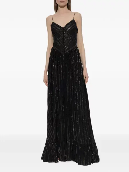 Rochie maxi Self-portrait din dantelă negru