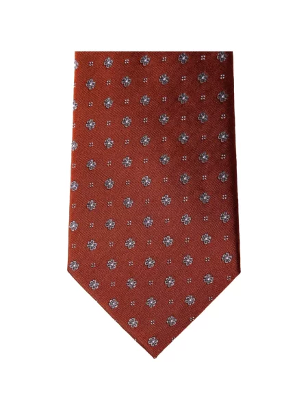 Cravată Hackett London cu model floral din jacard portocaliu