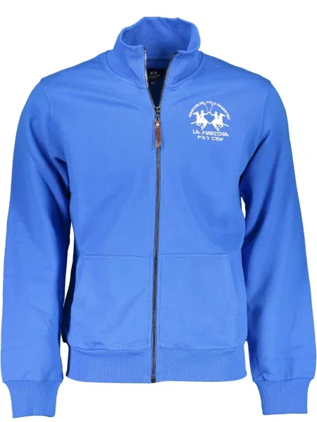 Pulover s kapuco z zadrgo La Martina modra