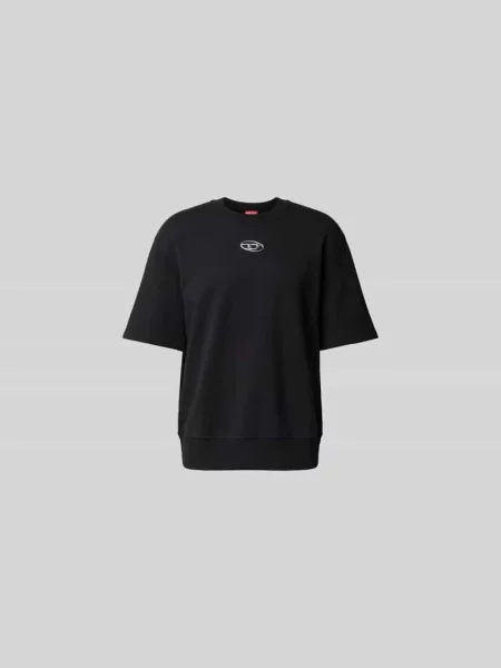 T-shirt z detalem z logo Diesel czarna