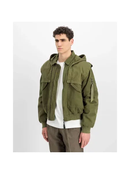 Kurtka Alpha Industries z kapturem zielona