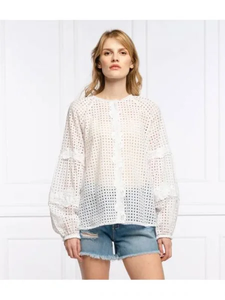 Pinko hanorac SURRENDER | Relaxed fit alb