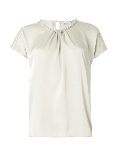 VILA Bluză VISABRINA gri deschis / perlat alb