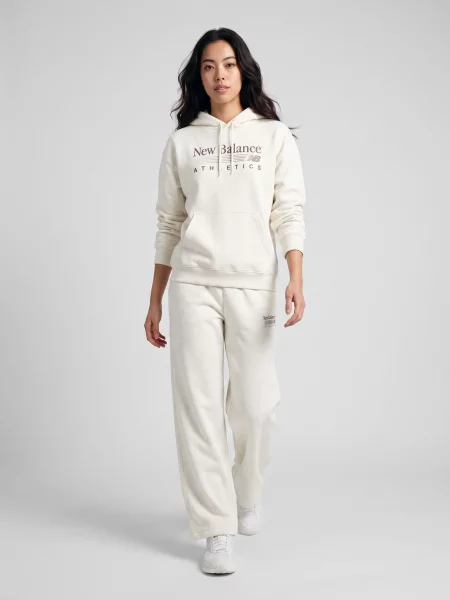 Fleecová fleecová mikina New Balance béžová