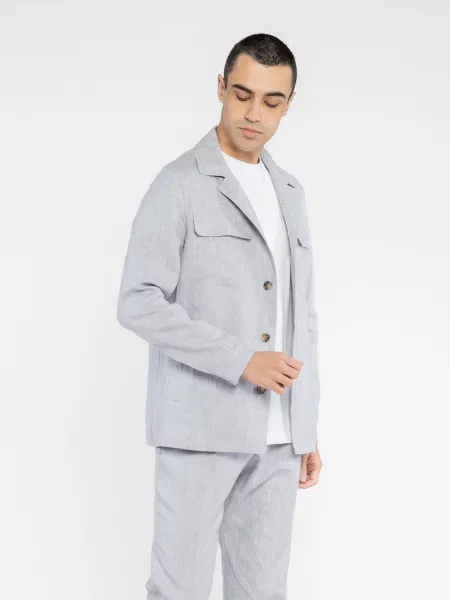 Лляний Піджак Arber блакитний