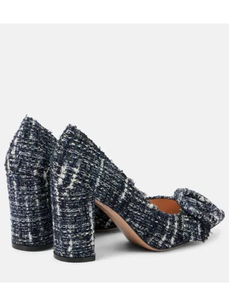 Pantofi cu toc Gianvito Rossi din tweed albastru