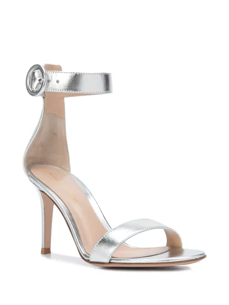 Sandale Gianvito Rossi din piele argintiu