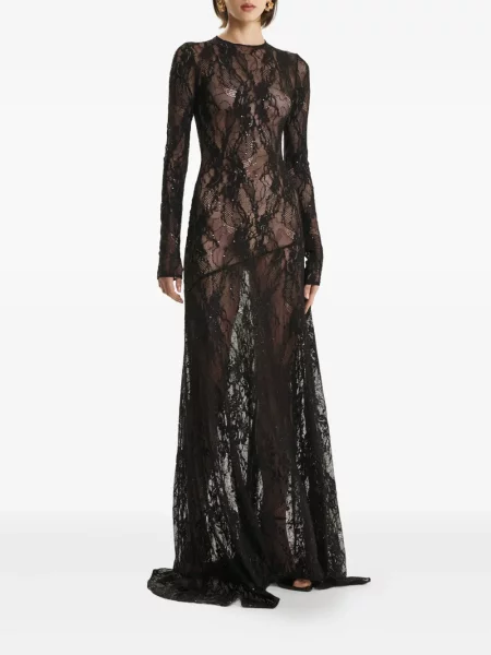 Rochie maxi 2310 Studio cu paiete de costum negru