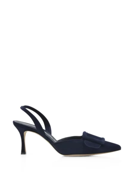 Pantofi cu toc Manolo Blahnik cu cataramă slingback albastru