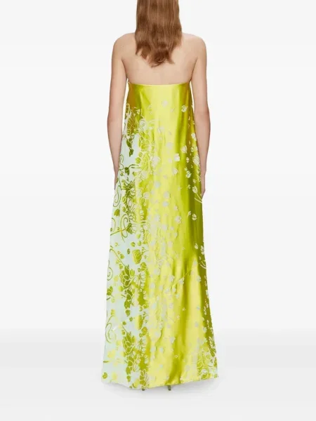 Maxi rochie maxi Christopher Esber fără bretele de costum verde