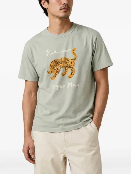 Tricou Visvim cu imagine cu dungi de tigru albastru