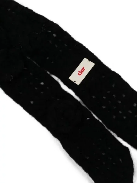 Fular Rockfish cu model floral cu aplicații negru