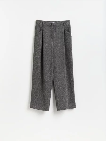 Reserved Pantaloni cu pliuri gri-închis gri