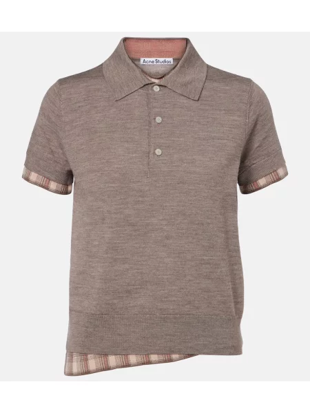 Pulover Acne Studios de lână în carouri maro