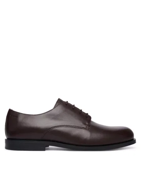 Calvin Klein Κλειστά παπούτσια Ess Rubber Derby Lth Σκούρο καφέ