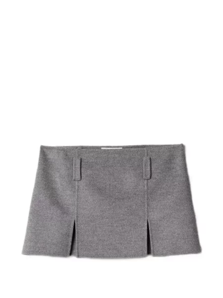 Fusta mini Miu Miu de lână gri