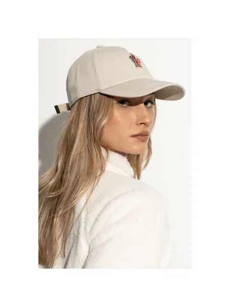 Czapka z daszkiem Moncler z logo beżowa