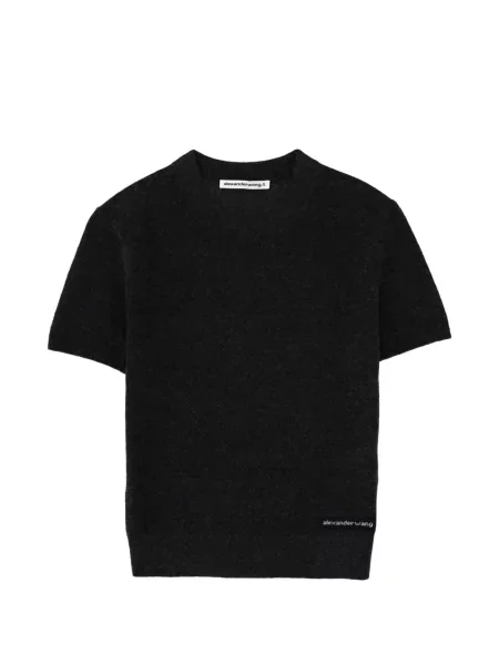 Gyapjú rövid póló Alexander Wang szürke