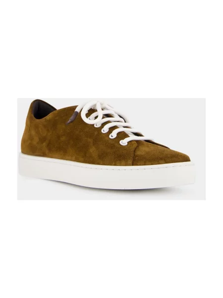 Sneakersy Manolo Blahnik zamszowe brązowe