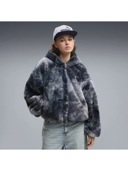 PUMA kurtka Street Glam Highloft o kroju oversize Odzież S szary