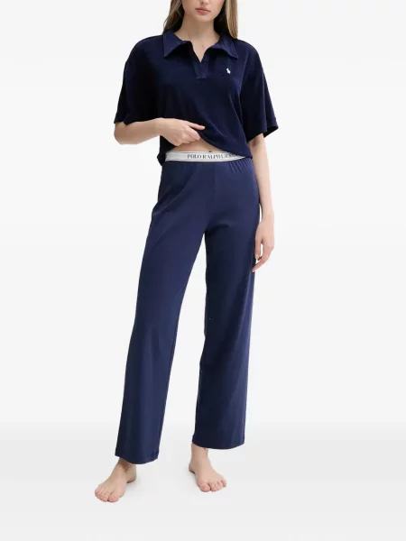Kožené pantofle Polo Ralph Lauren s autogramem s výstřihem do v zelené