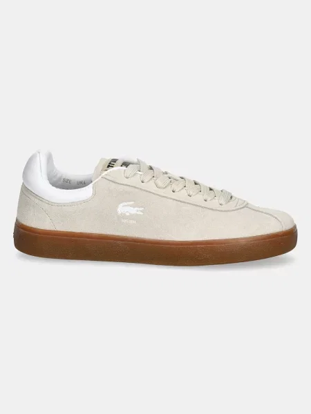 Замшевые кроссовки Lacoste бежевые