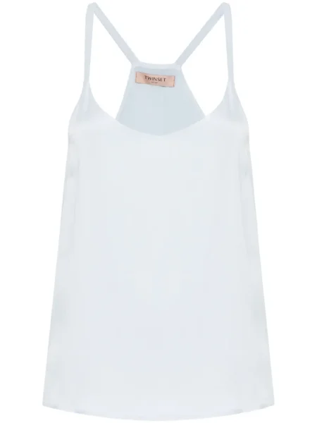 Top Twinset din satin albastru