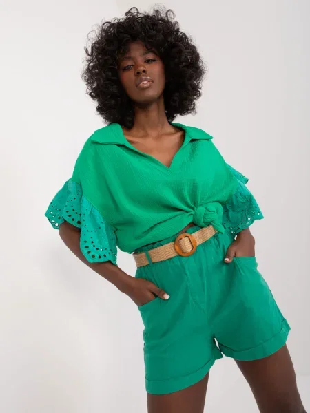 Szorty Fashionhunters zielone