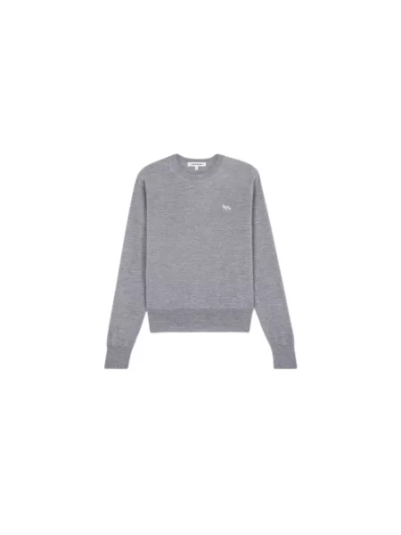 Sweter Maison Kitsune wełniany szary