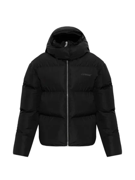 Geacă cu puf Off-white cu glugă alb