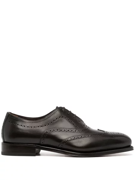 Oxford Ferragamo din țesătură twill maro