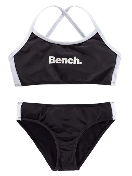 BENCH Costum de baie două piese gri deschis negru