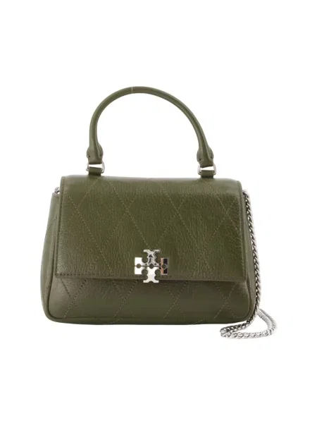 Tory Burch torebka crossbody skórzana Charlie brązowa