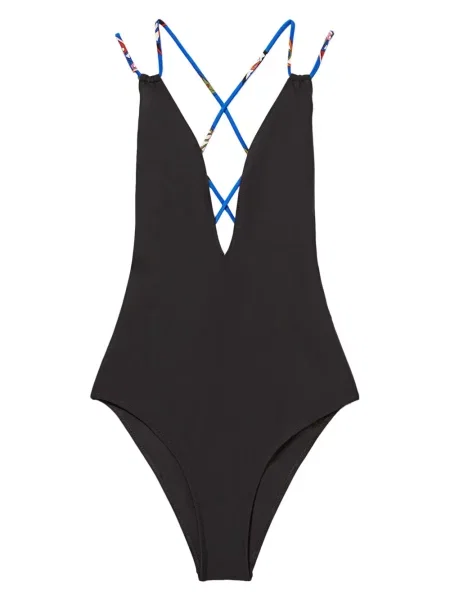 Costum de baie Pucci cu imagine cu bretele negru