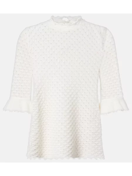 Pulover Chloé de lână alb