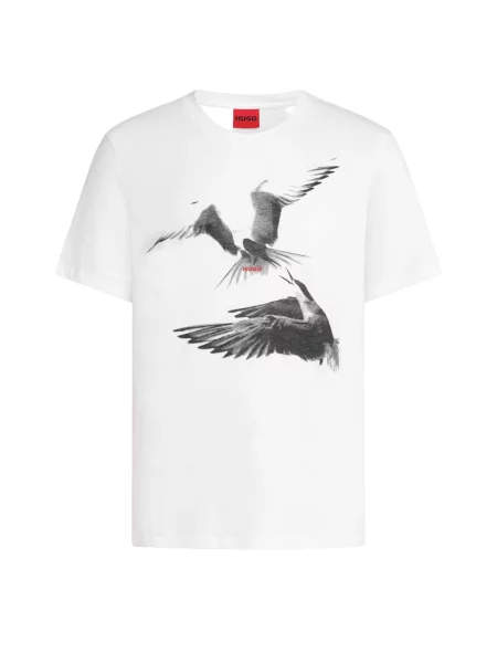 HUGO Tricou Dirunn negru alb